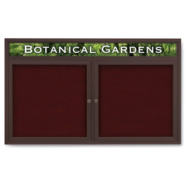 Indoor Enclosed Combo Board, 42"x32", Black Frame/Grey & Rubber